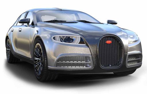 Auto Bugatti grigio argento Svizzera